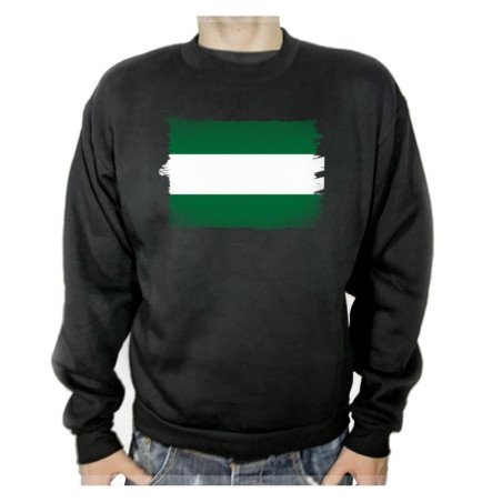 SUDADERA NEGRA bandera de andalucia españa comunidad autonoma adulto poliester algodón personalizada