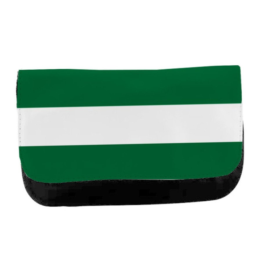 Estuche Neceser de lona bandera de andalucia españa comunidad autonoma unisex negro bolsa aseo multiusos