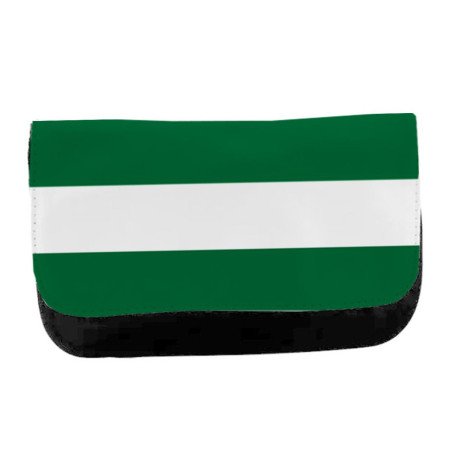 Estuche Neceser de lona bandera de andalucia españa comunidad autonoma unisex negro bolsa aseo multiusos