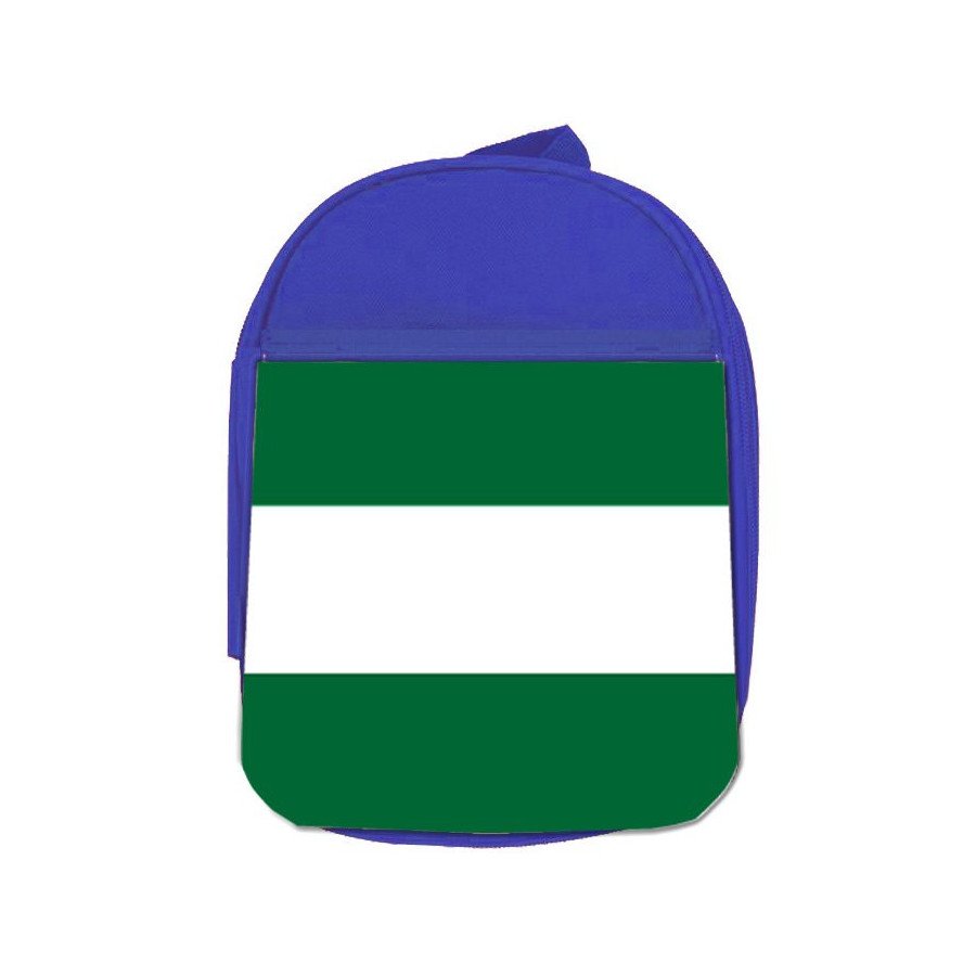 Mochila Azul bandera de andalucia españa comunidad autonoma escolar personalizado picnic excursión deporte
