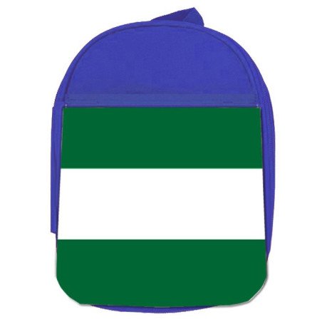 Mochila Azul bandera de andalucia españa comunidad autonoma escolar personalizado picnic excursión deporte