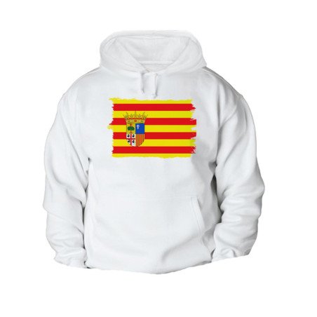 SUDADERA con CAPUCHA bandera de aragon españa comunidad autonoma con BOLSILLOS