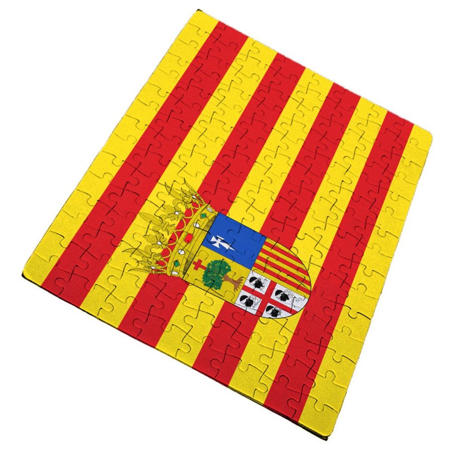 Puzzle de tamaño y piezas a ELEGIR bandera de aragon españa comunidad autonoma rompecabezas educativo puzle