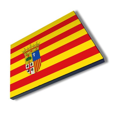Panel fotográfico decorativo bandera de aragon españa comunidad autonoma cuadro acabado brillante elegante pared