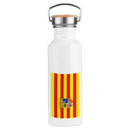 Bidón 750 ml acero inoxidable estilo retro bandera de aragon españa comunidad autonoma deporte deportivo botella