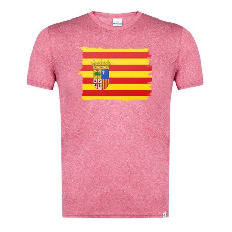 CAMISETA Roja mezcla bandera de aragon españa comunidad autonoma moda verano tshirt