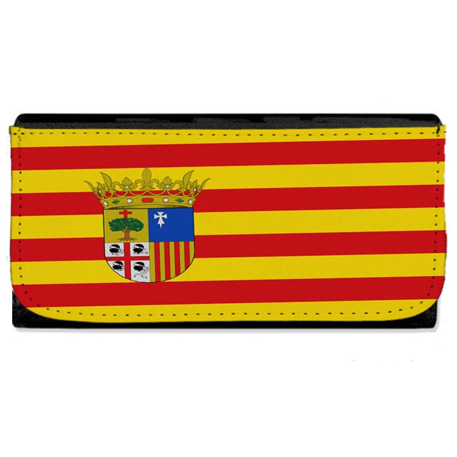 Billetera Billetero bandera de aragon españa comunidad autonoma mujer señora negro monedero