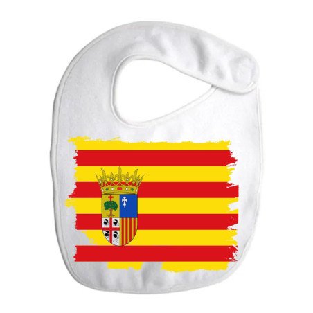 Babero colores bandera de aragon españa comunidad autonoma personalizado bebe