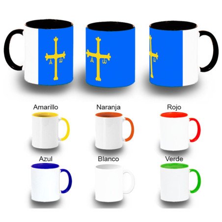 Taza colores bandera de asturias españa comunidad autonoma color personalizada