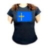 CAMISETA NEGRA MUJER bandera de asturias españa comunidad autonoma oferta personalizada