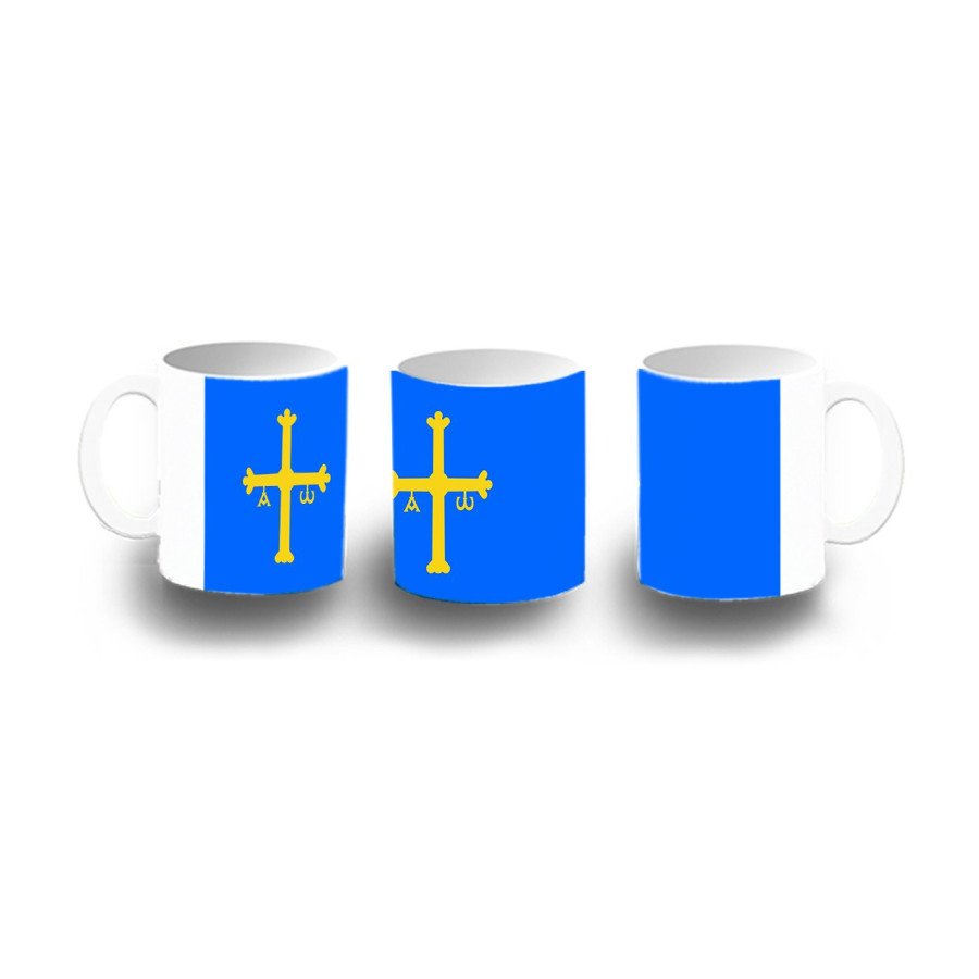 Taza de plástico bandera de asturias españa comunidad autonoma niños personalizada