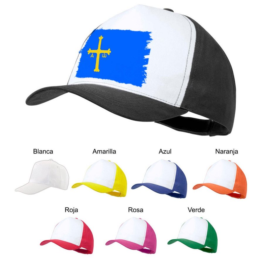 Gorra colores bandera de asturias españa comunidad autonoma color personalizada