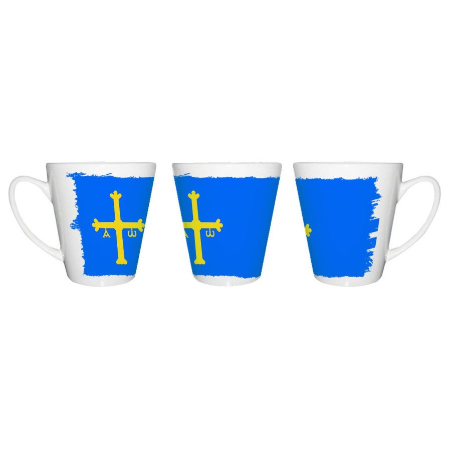 Taza cónica bandera de asturias españa comunidad autonoma conica personalizada