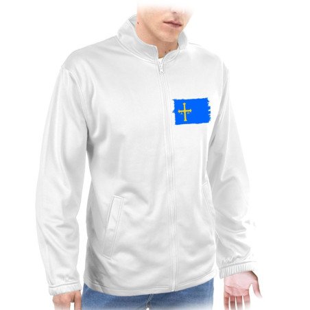 CHAQUETA TECNICA 1 IMPRESION bandera de asturias españa comunidad autonoma  personalizada