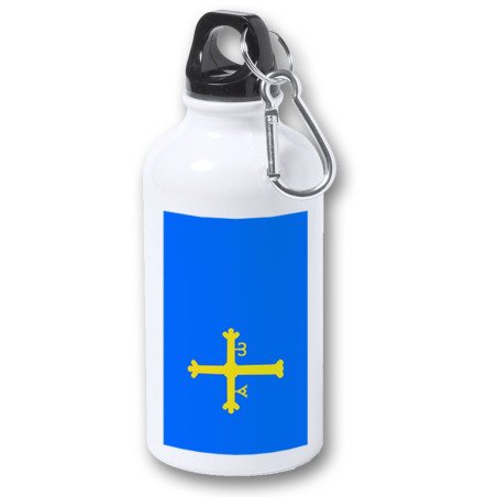 Bidón 400ml metálico bandera de asturias españa comunidad autonoma para viaje y deporte