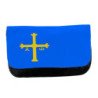 Estuche Neceser de lona bandera de asturias españa comunidad autonoma unisex negro bolsa aseo multiusos