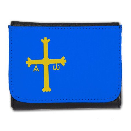 Billetera Billetero bandera de asturias españa comunidad autonoma hombre caballero negro monedero