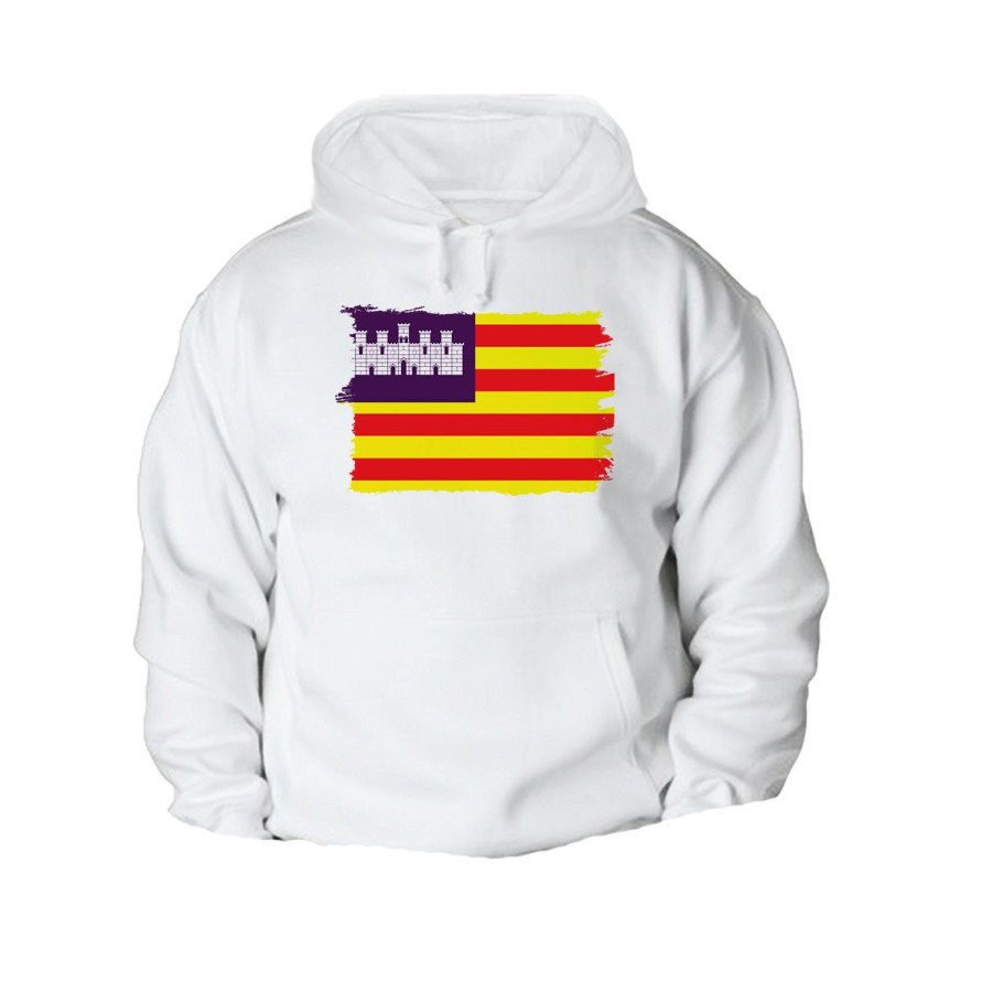 SUDADERA con CAPUCHA bandera de baleares españa comunidad autonoma con BOLSILLOS