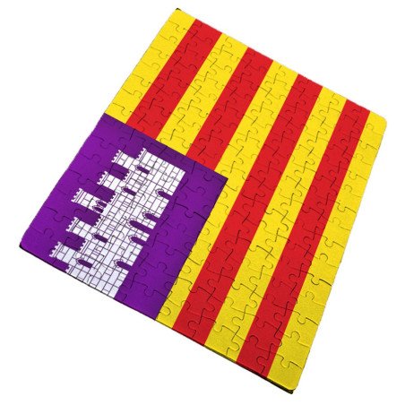 Puzzle de tamaño y piezas a ELEGIR bandera de baleares españa comunidad autonoma rompecabezas educativo puzle