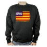 SUDADERA NEGRA bandera de baleares españa comunidad autonoma adulto poliester algodón personalizada