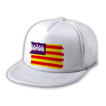 Gorra 5 paneles redecilla trasera bandera de baleares españa comunidad autonoma estilo rapero