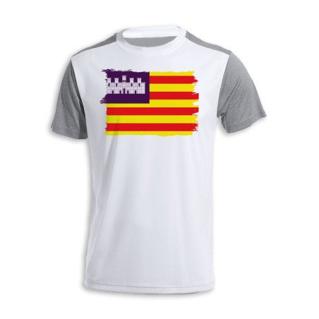 CAMISETA DISEÑO bicolor bandera de baleares españa comunidad autonoma personalizada