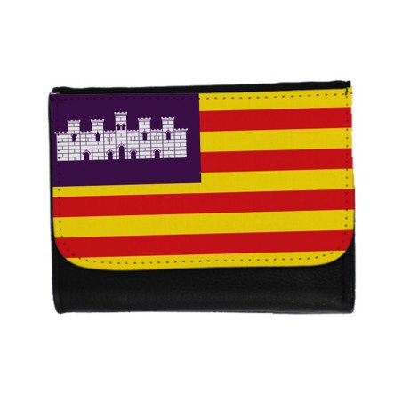 Billetera Billetero bandera de baleares españa comunidad autonoma unisex negro monedero
