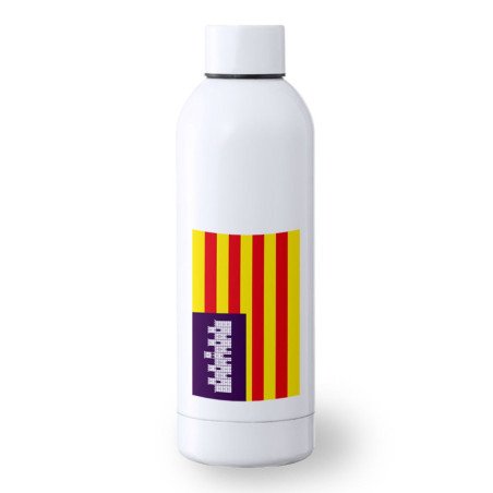 Bidón 500 ml acero inoxidable bandera de baleares españa comunidad autonoma deporte deportivo botella senderismo