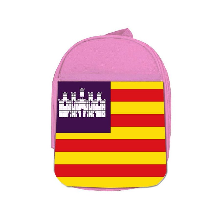 Mochila Rosa bandera de baleares españa comunidad autonoma escolar personalizado picnic excursión deporte