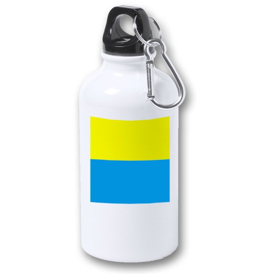 Bidón 400ml metálico bandera de canarias españa comunidad autonoma para viaje y deporte