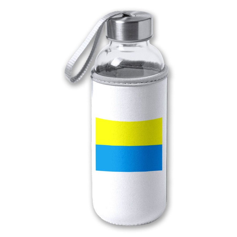 Bidón de 420 ml con Funda de neopreno bandera de canarias españa comunidad autonoma tapon seguridad