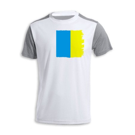 CAMISETA DISEÑO bicolor bandera de canarias españa comunidad autonoma personalizada