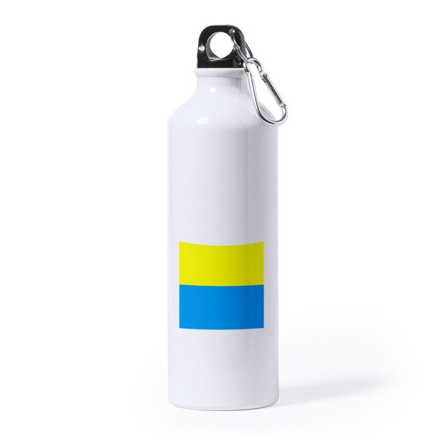 Bidón Grande 800 ml acero inoxidable bandera de canarias españa comunidad autonoma deporte deportivo mosqueton botella