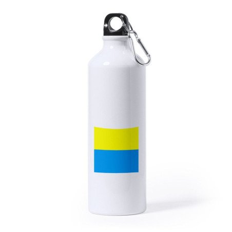 Bidón Grande 800 ml acero inoxidable bandera de canarias españa comunidad autonoma deporte deportivo mosqueton botella
