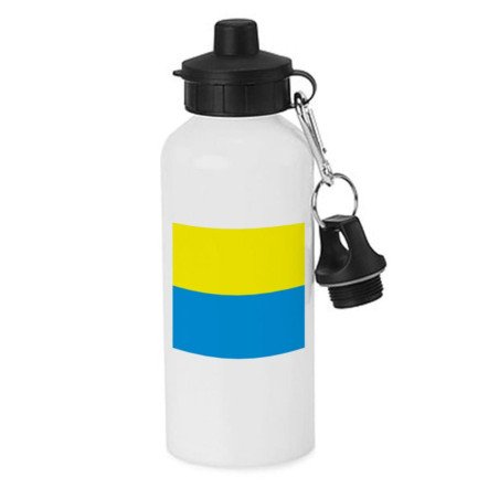 Bidón 600 ml acero inoxidable con chupón bandera de canarias españa comunidad autonoma escolar deporte bicicleta