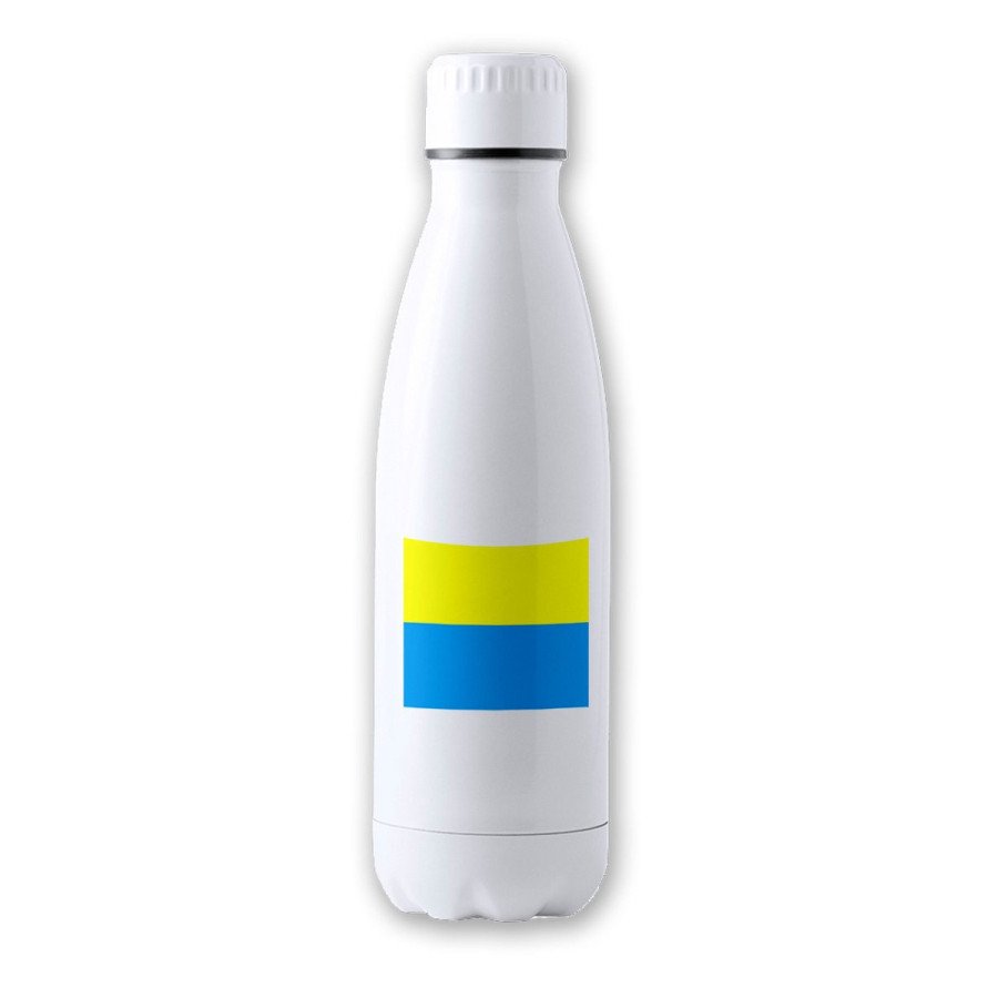 Bidón Térmico aislante 500 ml acero inoxidable bandera de canarias españa comunidad autonoma botella termo deportivo