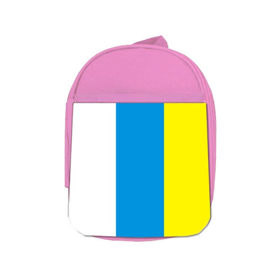 Mochila Rosa bandera de canarias españa comunidad autonoma escolar personalizado picnic excursión deporte