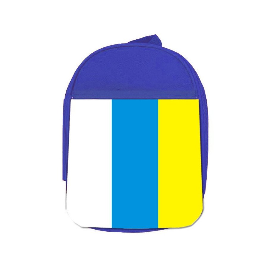 Mochila Azul bandera de canarias españa comunidad autonoma escolar personalizado picnic excursión deporte