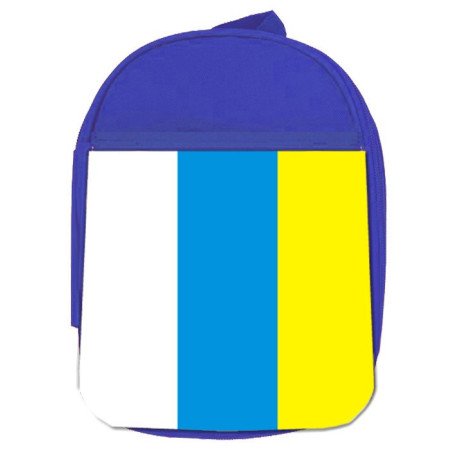 Mochila Azul bandera de canarias españa comunidad autonoma escolar personalizado picnic excursión deporte