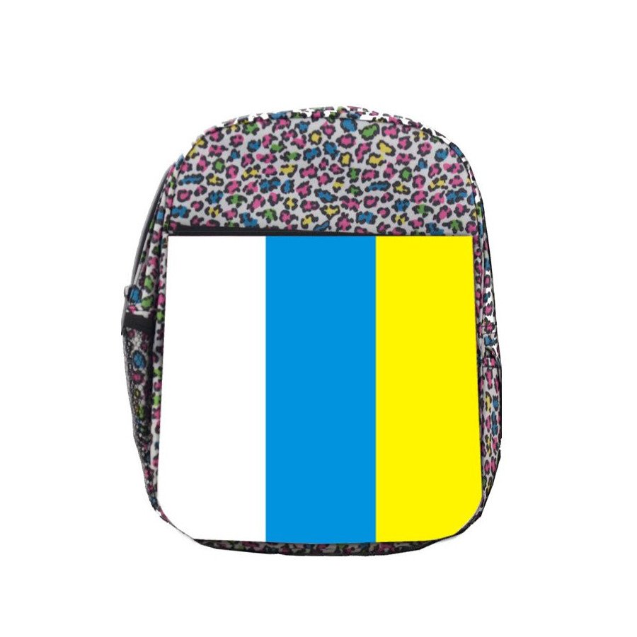 Mochila LUNARES ESTAMPADO bandera de canarias españa comunidad autonoma escolar personalizado picnic excursión deporte