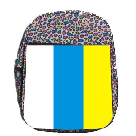 Mochila LUNARES ESTAMPADO bandera de canarias españa comunidad autonoma escolar personalizado picnic excursión deporte