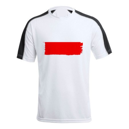CAMISETA técnica franja mangas NEGRA bandera de cantabria españa comunidad autonoma personalizada