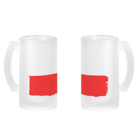 Jarra cerveza cristal bandera de cantabria españa comunidad autonoma esmerilada esmerilado 500ml