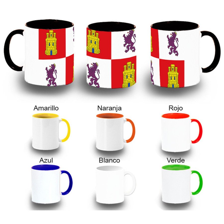 Taza colores bandera de castilla y leon españa comunidad autonoma color personalizada