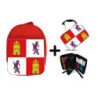 Pack Mochila Roja y Estuche bandera de castilla y leon españa comunidad autonoma material escolar