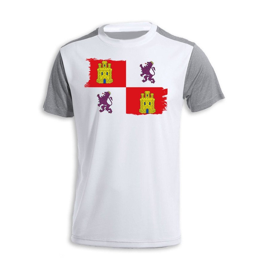 CAMISETA DISEÑO bicolor bandera de castilla y leon españa comunidad autonoma personalizada