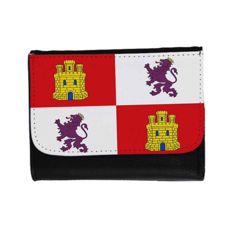 Billetera Billetero bandera de castilla y leon españa comunidad autonoma unisex negro monedero