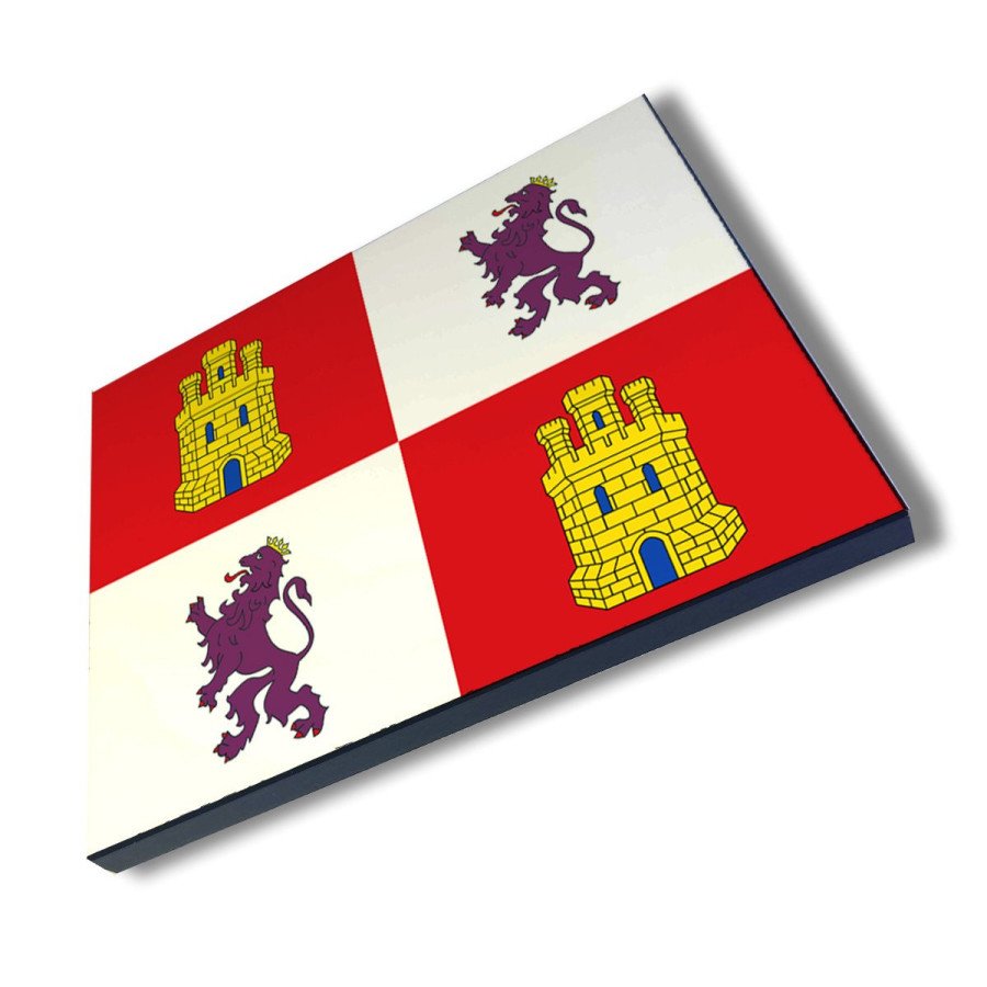 Panel fotográfico decorativo bandera de castilla y leon españa comunidad autonoma cuadro acabado brillante elegante pared