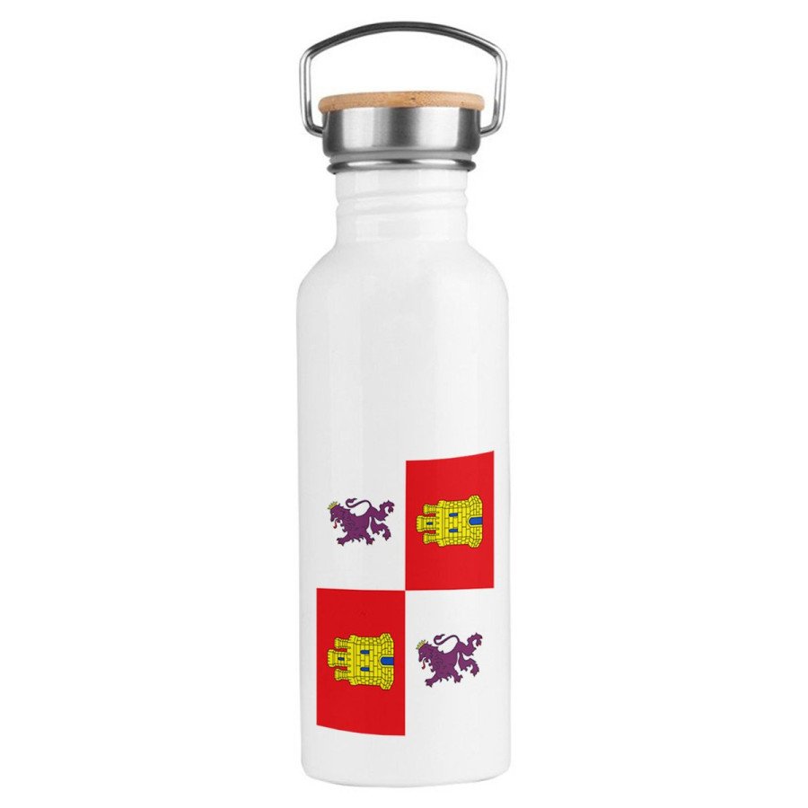 Bidón 750 ml acero inoxidable estilo retro bandera de castilla y leon españa comunidad autonoma deporte deportivo botella
