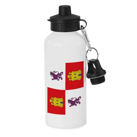 Bidón 600 ml acero inoxidable con chupón bandera de castilla y leon españa comunidad autonoma escolar deporte bicicleta